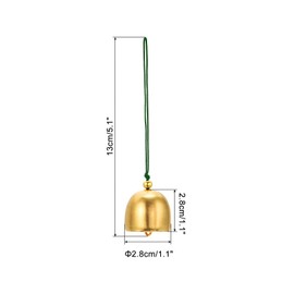 PATIKIL 3 Pcs Wind Chime, Hanging Bells Temple Bells Retro Outdoor Hanging Metal Chinese Wind Chime Round for Outside Garden Camping, Gold Green