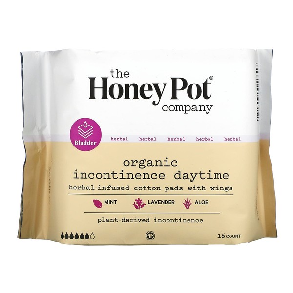 Organic cotton cover herbal incontinence daytime pads with wings
