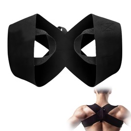 OLITE Fitness Heavy Shoulder Straps,Shoulder Straps for Assist Posture Correction Fitness,Adjustable Unisex Shoulder Support,Posture Corrector for Hunchback, and Fitness Training (Black,L)