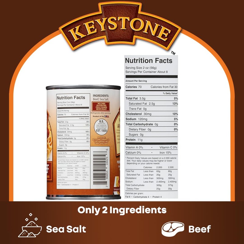 Keystone Meats All Natural Heat & Serve Ground Beef 14