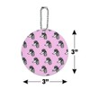 Pretty Poodles Dogs Pattern Round Luggage ID Tag Card Suitcase