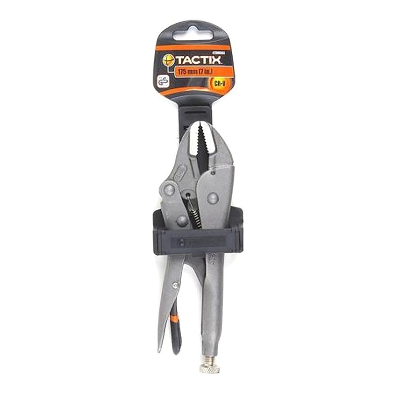 Tactix 200565 Straight Jaw Locking Plier, 250mm/10-Inch, Black/Orange