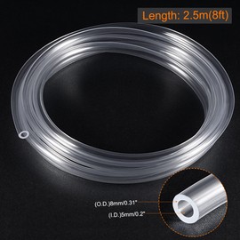 MECCANIXITY PVC Transparent Hose Vinyl Tubing 3/16" ID 5/16" OD 8ft Flexible Lightweight for Water Tube,Air Tube