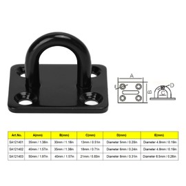 Yuecoom Pack of 5 Stainless Steel Ceiling Hooks, Thickened Reinforced Load Bearing Door Buckle Mounting Buckle Eyelet Plate for Ceiling Light Ceiling Fan Black