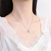 Rabbit Crescent Pendant Necklace for Women S925 Sterling Silver Rhinestone