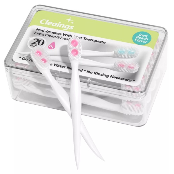 ® Mini Brushes-Dispos<wbr/>able Toothbrushes with Double Cleaning Beads Toothpaste ...