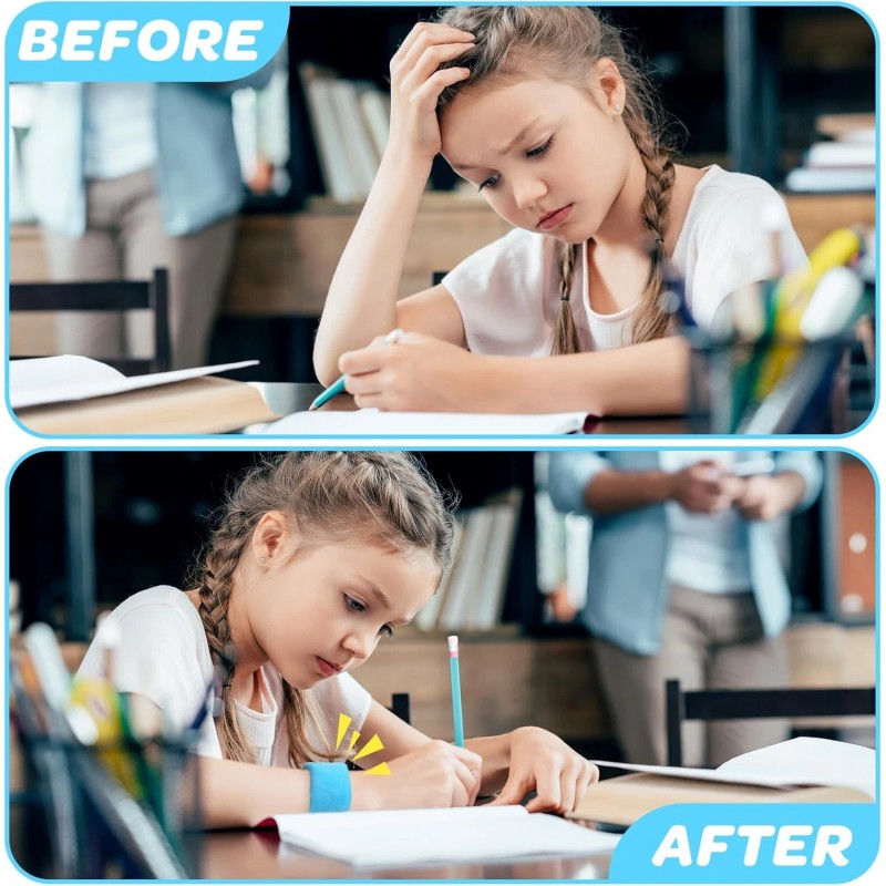 JXM 2 Pack Weighted Sensory Bracelets for Kids ADHD SPD