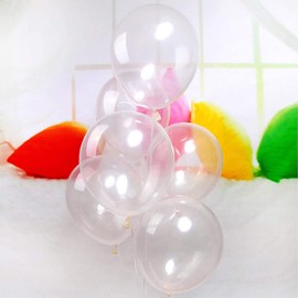 Pack of 100 Transparent Balloons, Small Latex Helium Balloons for Parties, Decoration