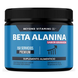Beyond Vitamins | Beta Alanina Premium en Polvo | Pre Entreno/Pre Workout con Aminoácidos | 150 Servicios de Máxima Pureza | Sabor Granada | 100% Puro - 316.5g