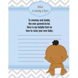Candles and Favors It's a Boy Chevron African Ame - Baby Shower Notes of Advice for Mom - Set of 12