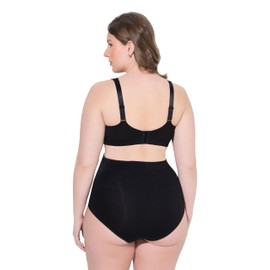 Ulla Popken Ladies Plus Size Plus Size Bellieva Nursing Bra Moulded Cups Strap Front Closure 838964, black, 100F