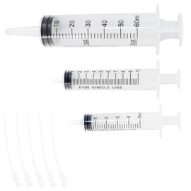 Unlorspy 1 Set Bird Feeding Syringe with Tubes Pet Feeding Syringe Plastic Syringes for Breeding Small Pets,Oil or Glue Applicator(5ml+10ml+60ml Feeder+9cm Feeding Tube)