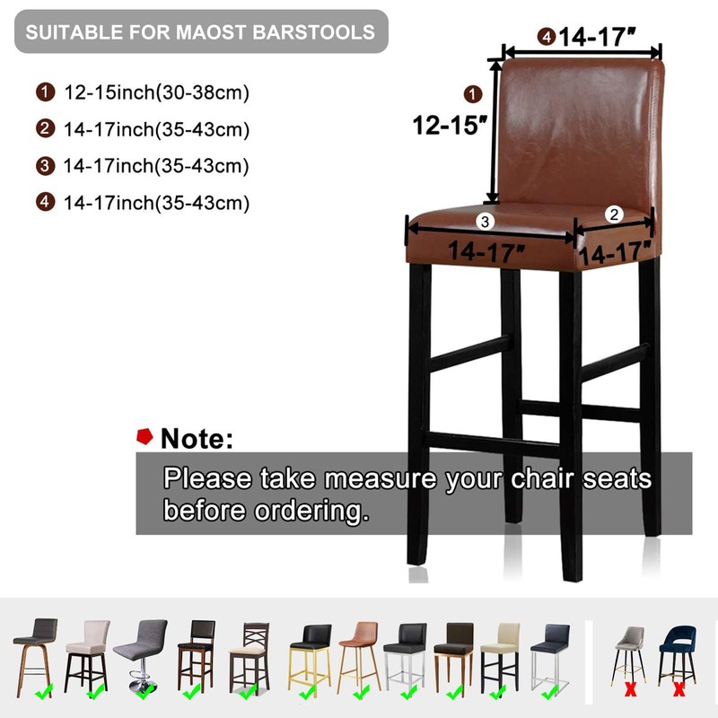 Lellen Bar Stool Covers Set of 2 - Jacquard Bar