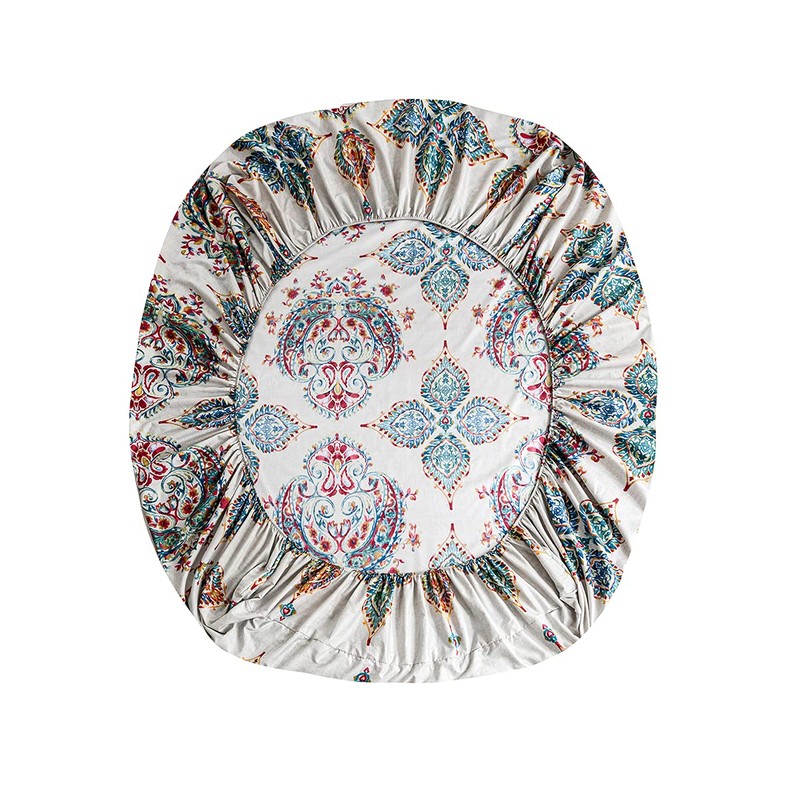 Damier Boho Fitted Sheet, 200 x 200 cm, Bohemian Indian