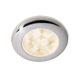 Hella Marine Slim Line LED 'Enhanced Brightness' Round Courtesy Lamp - Warm White LED - Stainless Steel Bezel - 12V