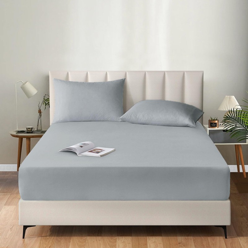 EV Dekor®MF123 Fitted Sheet Single, Grey - Deep Pocket Bedsheet