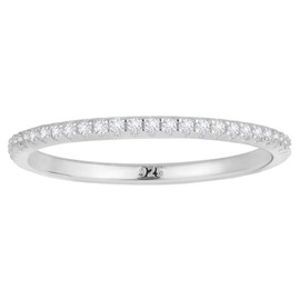 espere 18K Gold Plated Sterling Silver Full Eternity Band | Cubic Zirconia Paved Wedding Band | Thin CZ Stacking Ring