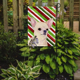 Caroline's Treasures SS4541GF Chihuahua Candy Cane Holiday Christmas Garden Flag Mailbox Flag Decorative Yard Flag Banner Outside Patio Artwork Yard Flower Beds, Garden Size, Multicolor