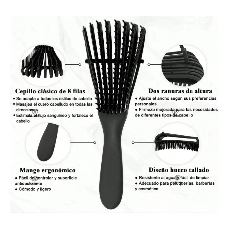 Kit 11pz Peine De Masaje De Cepillo Adecuado Cabello Rizad