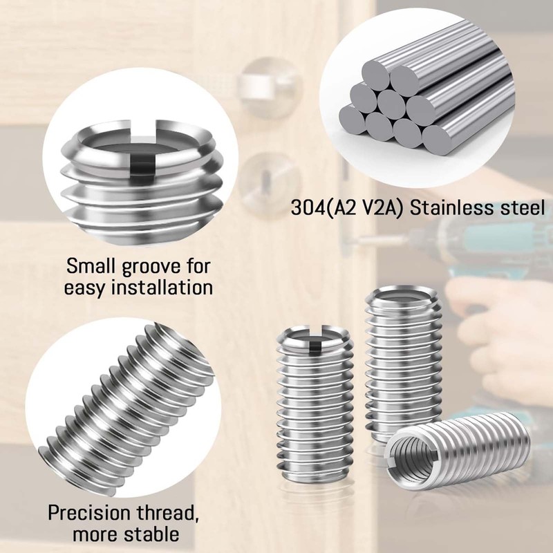 Pack of 10 Threaded Insert M8 to M6, 10 mm
