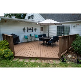 #1 Deck Premium Advanced Solid Color Outdoor Wood Stain and Sealer in One – Water Based Sealant for Wood Decks, Fences, & Siding - 1 Gal - Made in USA - Dark Walnut