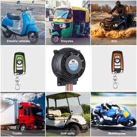 Rupse Motorrad Alarmanlage, Wireless Motorrad Anti Diebstahl Alarm Sicherheitssystem Fernbedienung Horn Alarm Warner mit Einstellbare 5 Empfindlichkeitsstufen für alle Roller Moped oder Quad