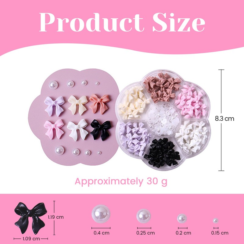HUTRADE 3D Bow Knot Nail Charms Nail Art Pendants with