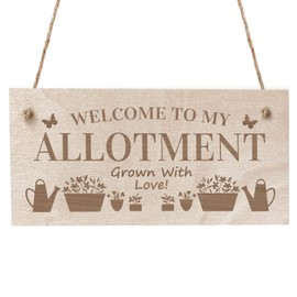 Red Ocean Allotment Sign Engraved Wooden Plaque For Garden Shed Family Home Signs Home Gift Mum Gift Nan Gift