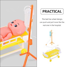 Toyvian 2 Sets Simulated medical bed hospital bed doll nursery playset dollhouse hospital miniatures nurse accessories for work rn mini decor home accessories Game Supplies Children's Toy