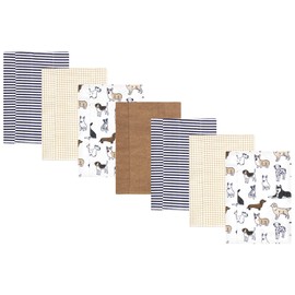 Hudson Baby Unisex Baby Flannel Burp Cloth 7pk, Handsome Dogs, One Size