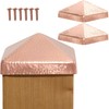 6x6 Hammered Copper Pyramid Post Caps (3-Pack) - Extended Lip