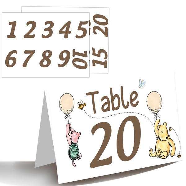 Winnie Baby Shower Decorations-Pooh Party Centerpiece-Winnie Birthday Decorations-Winnie Table Numbers