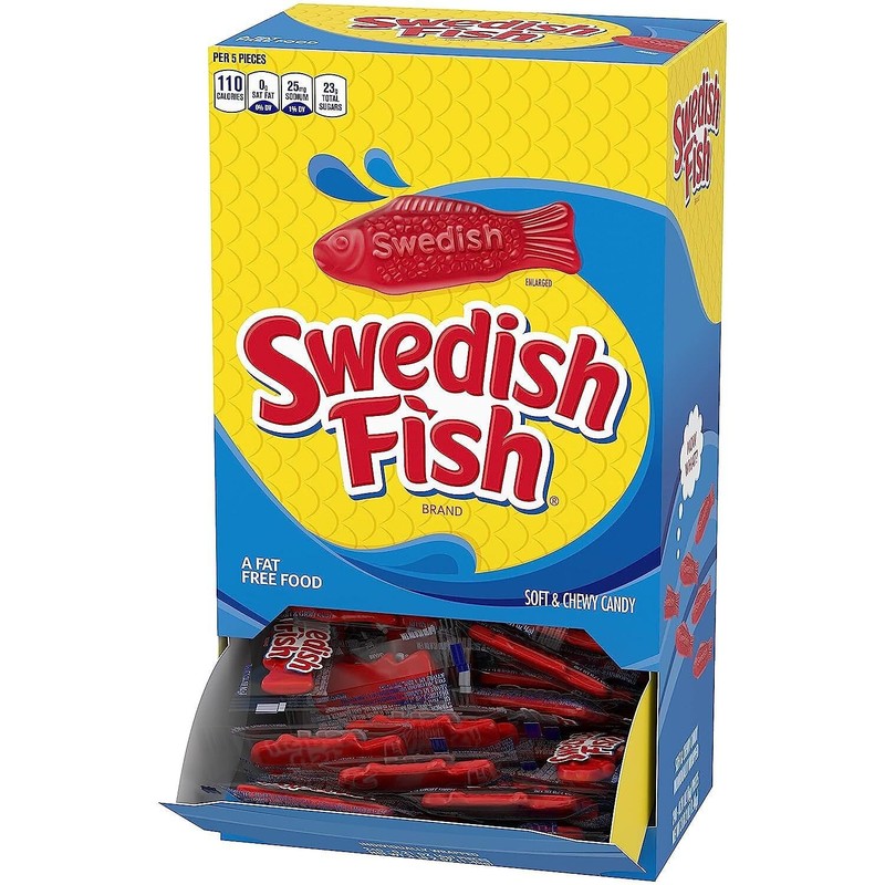 Swedish Fish Grab-And-Go Candy Snacks In Reception Box, 240-Pieces/box