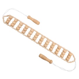 Minkissy Ergonomic Wooden Back Massager Roller Strap Neck and Back Massager Tool for Muscle Relaxation Home Tool