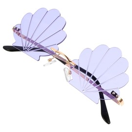 NUOBESTY Funny Sunglasses Shell Shaped Glasses Novelty Funny Glasses for Adults Children Summer Party Favour Purple