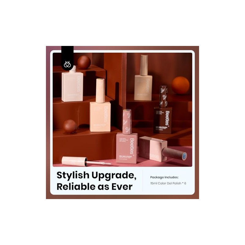 Beetles Esmalte en Gel Nude Invierno, Kit de 6 Colores
