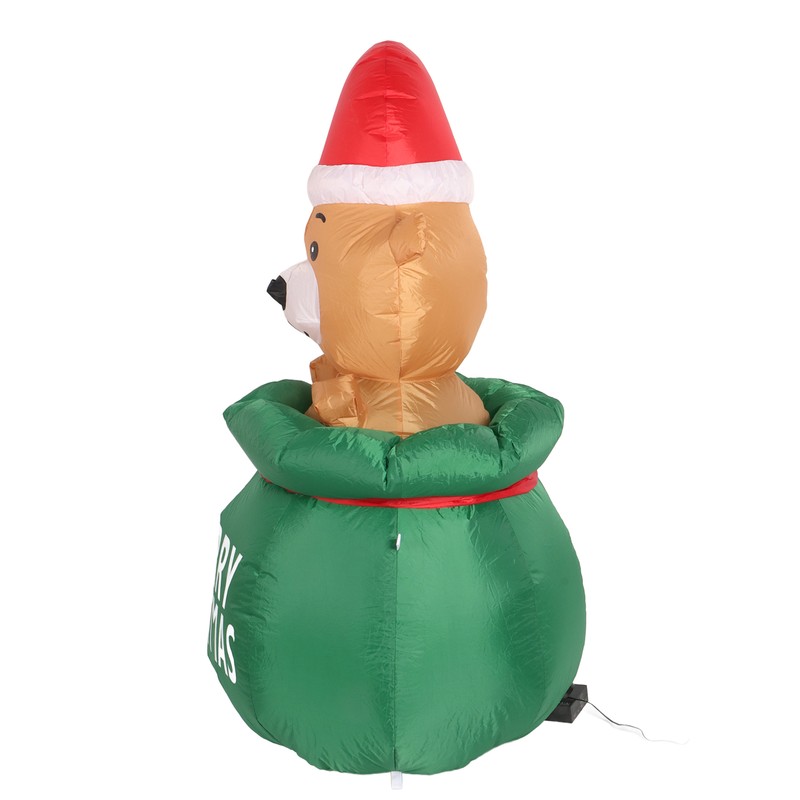 1.5m Christmas Inflatable Lovely Bear in Gift Bag with LED