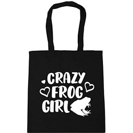 Hippowarehouse Crazy frog girl Tote Shopping Gym Beach Bag 42cm x38cm, 10 litres