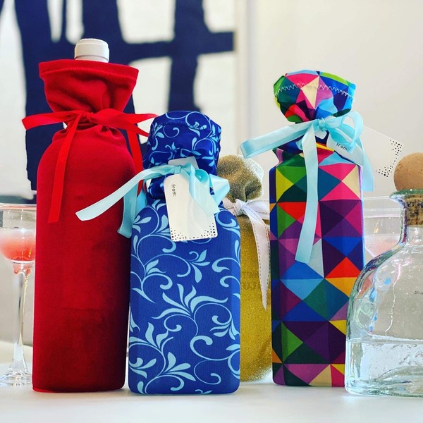 Deluxe Wine Gift Bags For All Occasions - Set of 4 - Decorative Ribbons and Gift Tags Included Great For BYOB's, Hostess Gifts, Parties, Celebrations