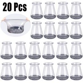 BUMACO Chair Leg Floor Protectors Chair Leg Protectors for Hardwood Floors Silicone Pads Covers to Protect Floors Clear-20 Pcs Universal XS (8/16"-15/16")