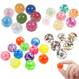 Embhlitfe 40Pcs 25mm Bouncy Balls Age 3+ for Kids Include 4 Unique Styles and Multiple Colors, Hand-Eye Coordination, Age 3+ Party Bags & Fun Games, Perfect for Parties & Classroom