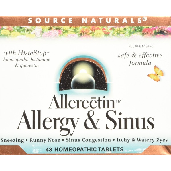 Source Naturals Allercetin Allergy & Sinus, Homeopathic Tablets, 48 tablets