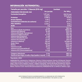 Multivitamnico Suplemento para Mujer  360 Cpsulas con Colgeno Hidrolizado, Biotina, cido Flico, Maca, Vitamina A, C, D, B12, K, Zinc 360 porciones, 1 