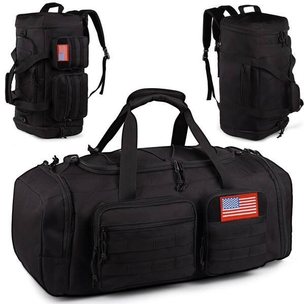 Tactical Gym Bag for Men，50L Large 3 in 1 Sports