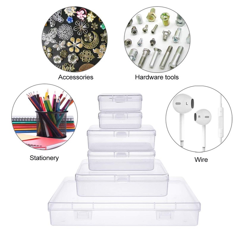 Goodma 36 Pieces Mixed Sizes Rectangular Empty Mini Plastic Organizer