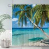 Allenjoy 72x72 inch Summer Seaside Shower Curtain Tropical Paradise Beach