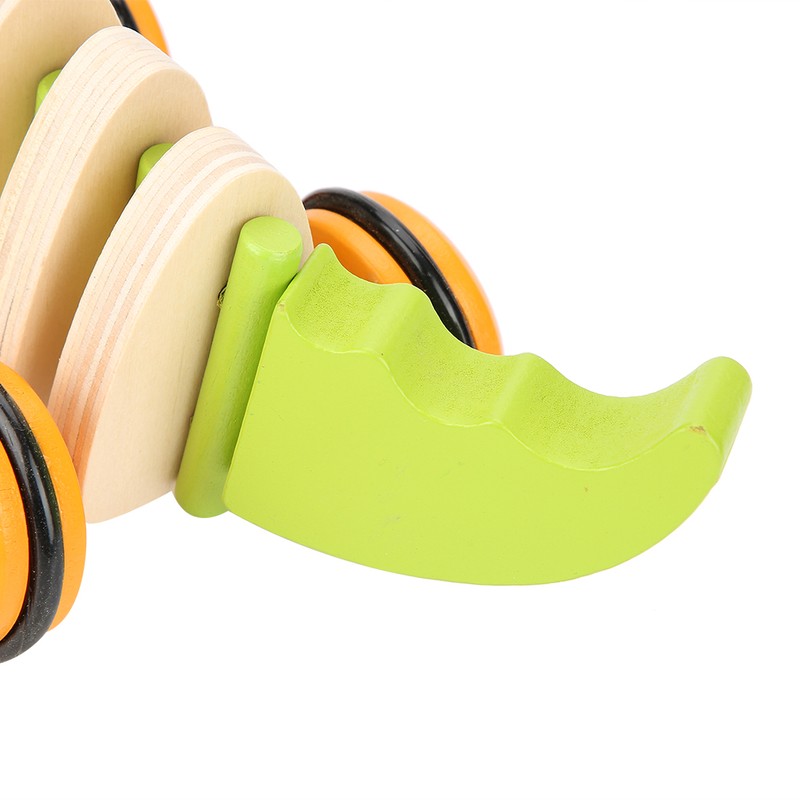 Toddler Child Crocodile Wooden Rope Toy Walk A Long Pull
