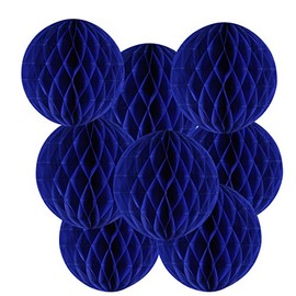 Happy Spring Honeycomb Ball Set of 8 Party Supplies (4.9 inches (10 cm), Blue)