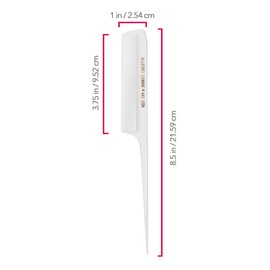 Allegro Combs 441. 8.5 In. Rat Tail Combs Pintail Braiding Or Parting Fine Teeth Rattail Hair Picks Combs Set For Hair Styling USA. 1 Dz. (WHITE)