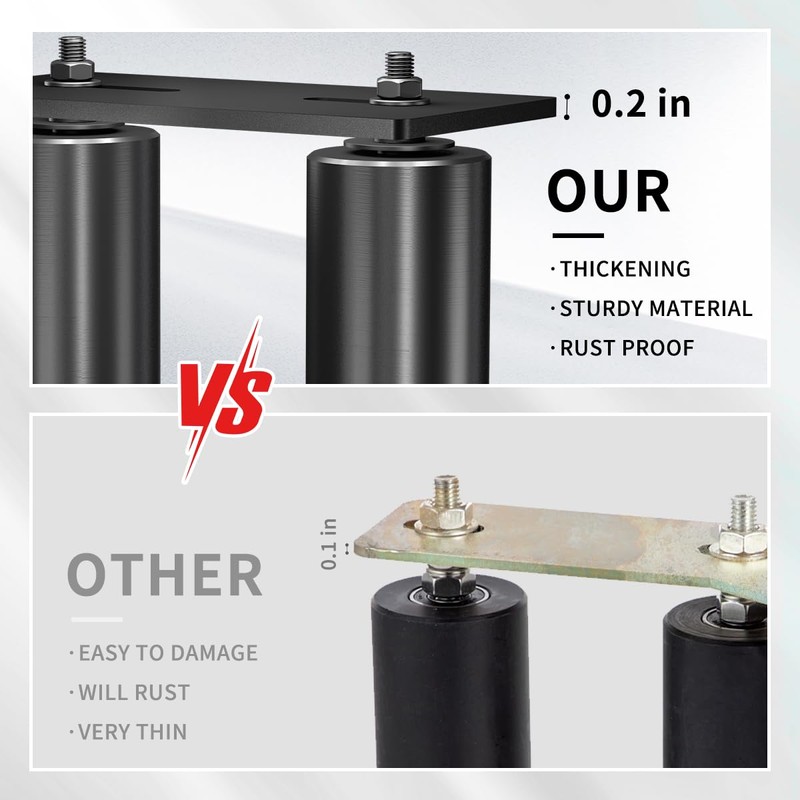 JUGREAT 2 Pack Heavy Duty Slide Gate Guide Roller 6"Black